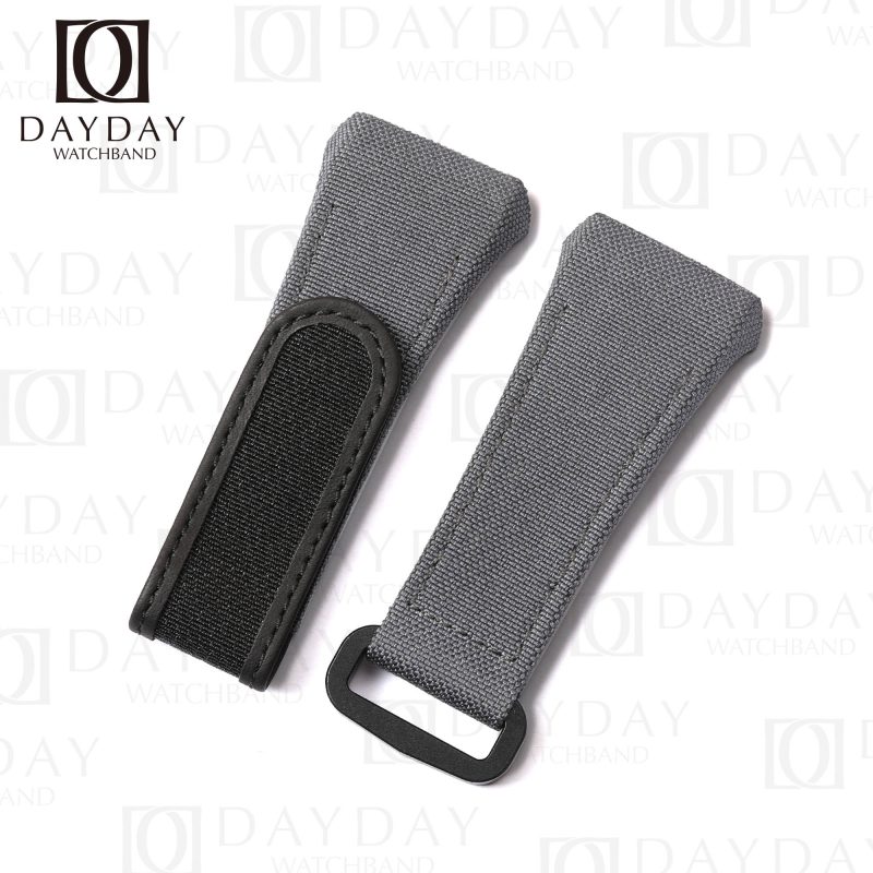 Custom high quality Grey canvas velcro watch band replacement for Franck Muller FM Vanguard for sale at low price