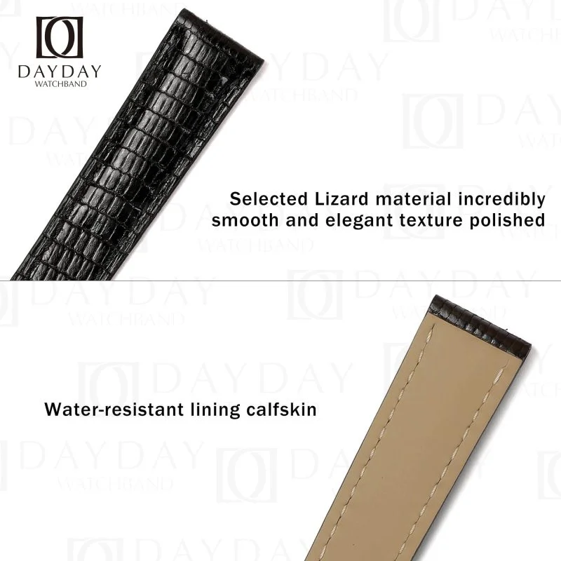 Custom premium lizard leather strap & watchband replacement for Cartier Tank & Ronde watch