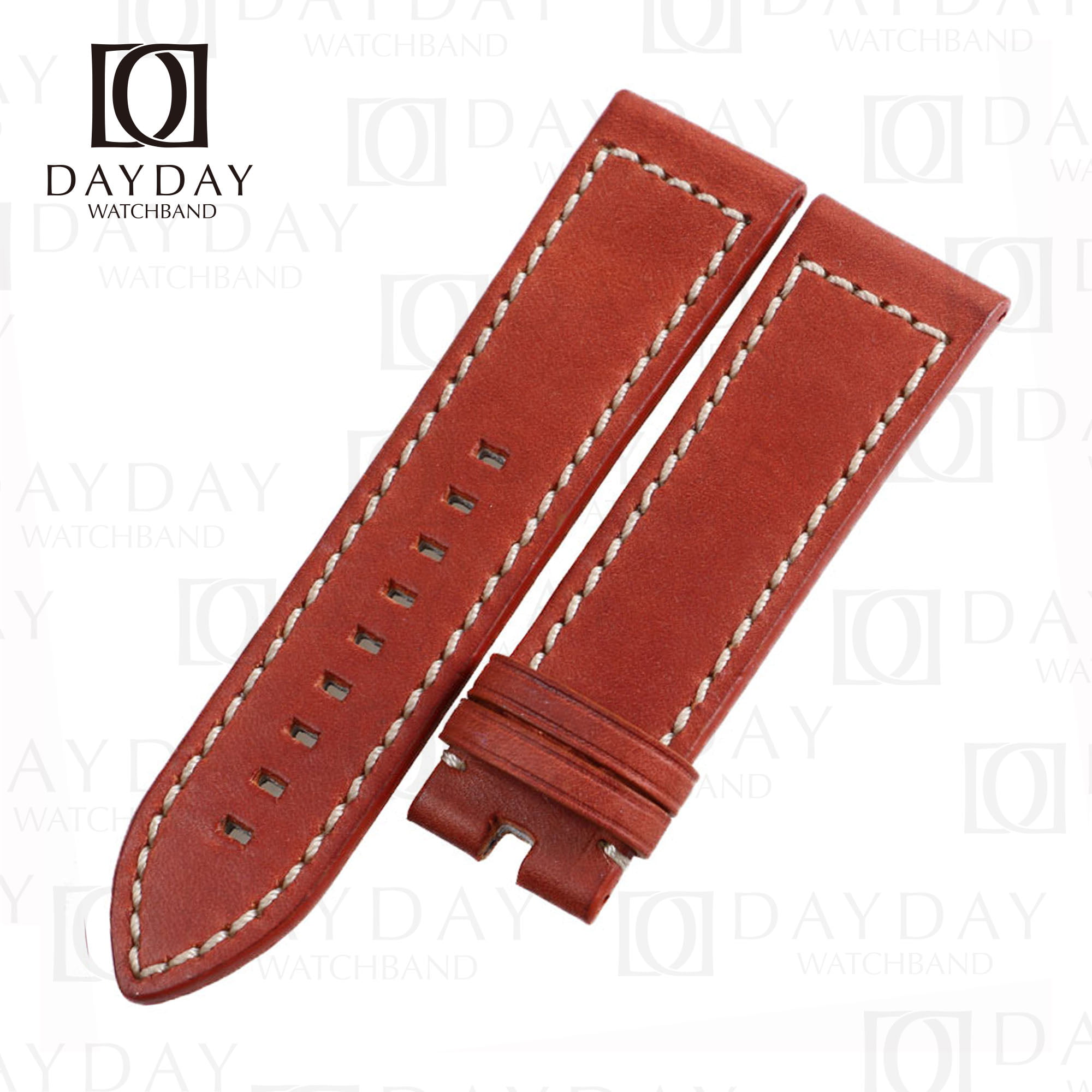 Custom red brown handmade calfskin leather Zenith watch strap and bracelet replacement for Zenith Big Pilots Watch (2)