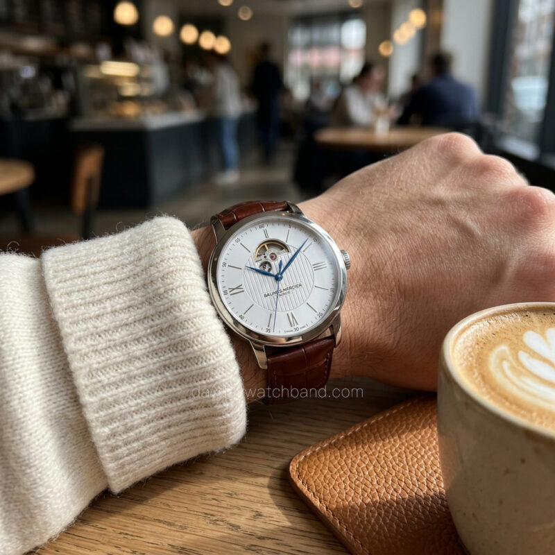 Custom watch strap for Baume and Mercier mens watches