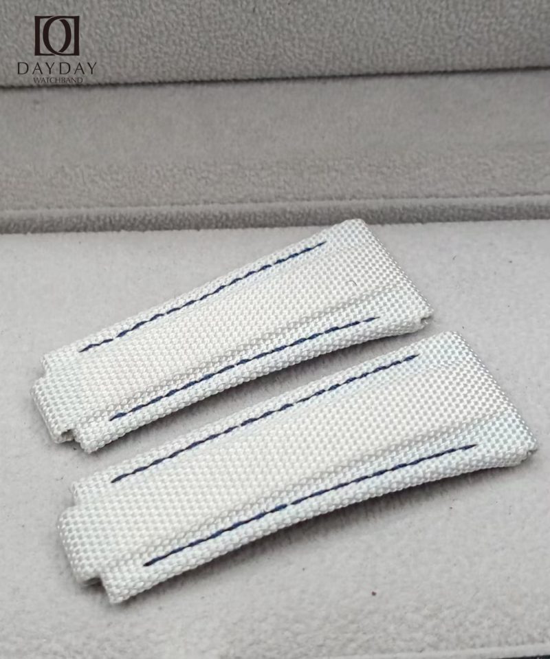 Custom white durable Nylon fabric watch strap for Rolex Submariner 20mm for sale (2)