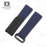 Dark blue Nylon velcro watch bands for Santos de Cartier Small, Medium, Large straps