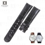 Ebel black alligator leather watch strap for sale flat end fit for EBEL Classic 100