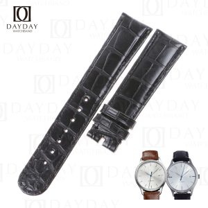 Ebel black alligator leather watch strap for sale flat end fit for EBEL Classic 100