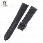 Handcrafted black Round-scale croco leather watch bands replacement for original Glashutte Senator watch