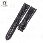 Handcrafted black Round-scale croco leather watch bands replacement for original Glashutte Senator watch (2)