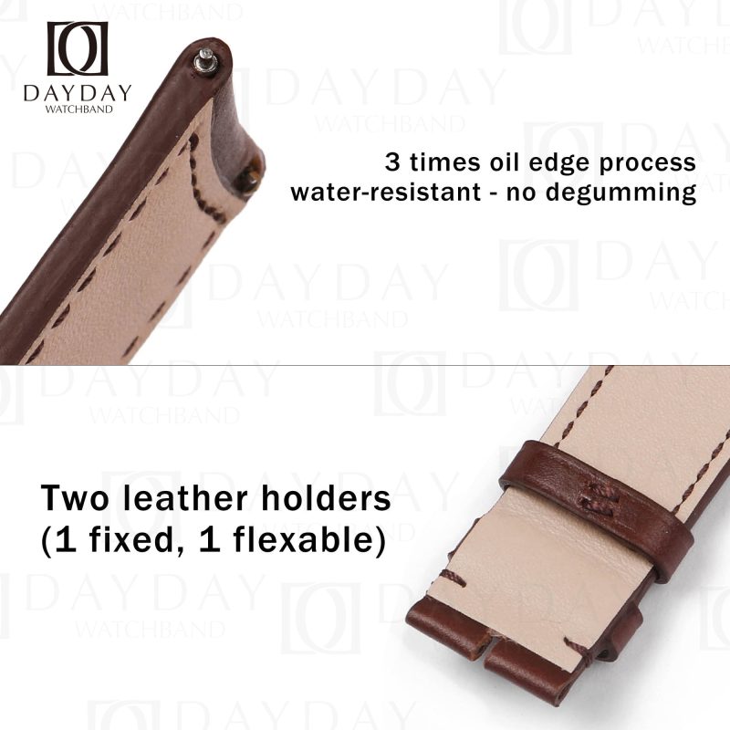 Handcrafted curved end smooth calf leather watch bands replacement for Jaeger Lecoultre JLC Master 4018420 watches (3)