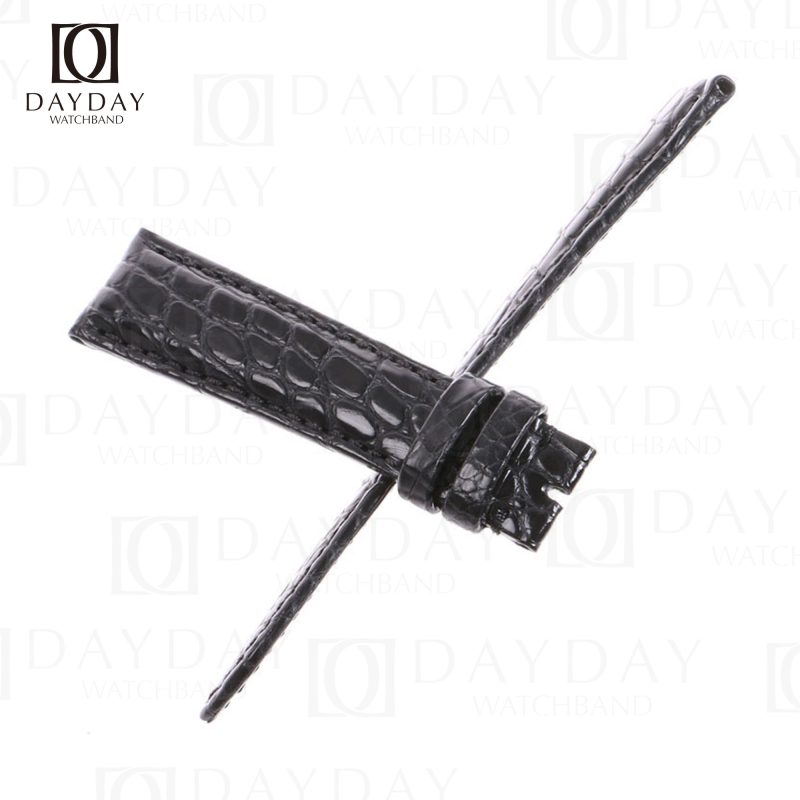 Handcrafted retail free customization genuine crocodile leather Glashutte Senator watch belt aftermarket (2)