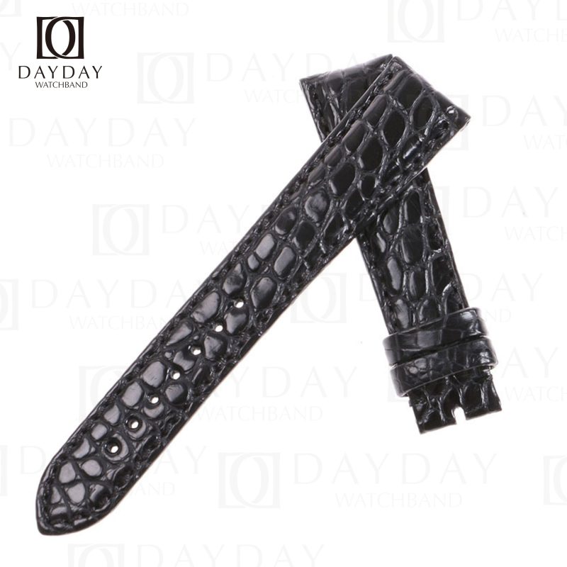 Handcrafted retail free customization genuine crocodile leather Glashutte Senator watch belt aftermarket