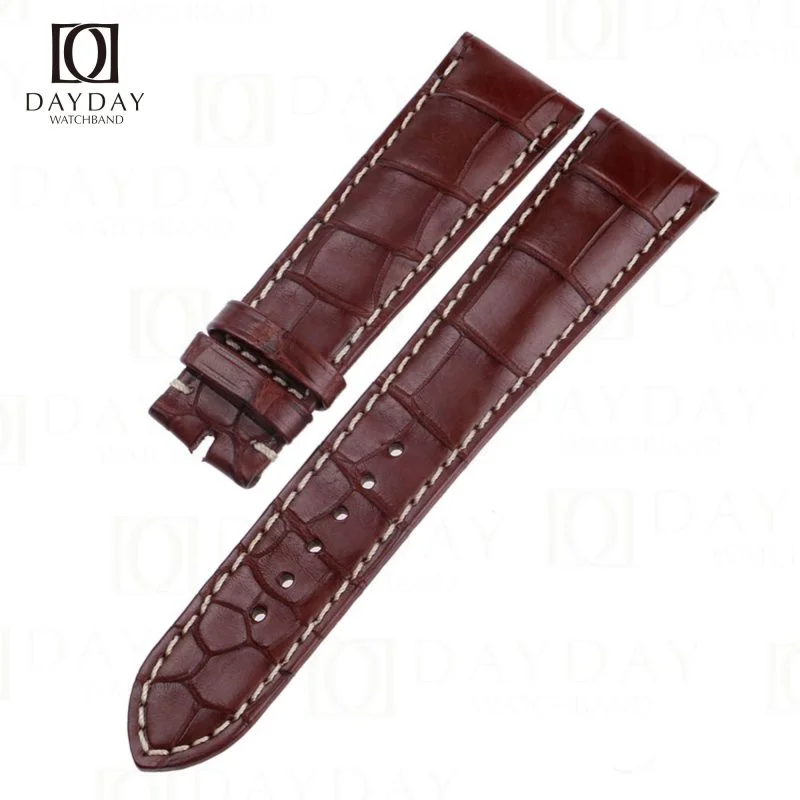 Handmade brown genuine crocodile leather watch strap replacement for Corum admirals cup Bridge for sale