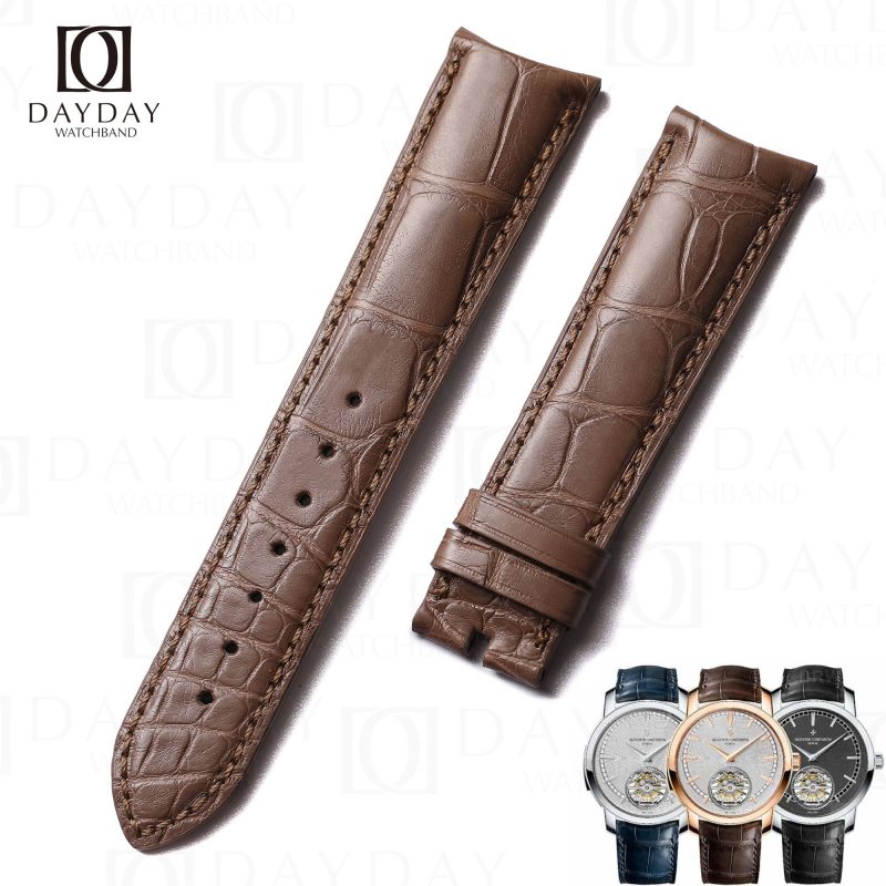 Handmade custom Vacheron Constantin Traditionnelle Patrimony alligator leather watch bands replacement for sale (2)