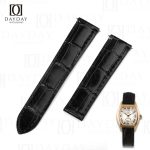 Handmade custom black belly-scale alligator leather watch strap replacement for sale fit for Cartier Tortue Monopoussoir