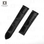 Handmade custom black belly-scale alligator leather watch strap replacement for sale fit for Cartier Tortue Monopoussoir (2)