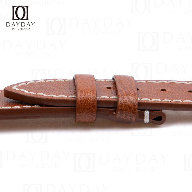 Handmade custom brown Rolex Sky-Dweller, Datejust, Day-date, Oyster Perpetualcalf leather watch band replacement 20 for sale