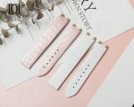 Handmade custom croco leather pink white Omega Deville ladies watch band replacement 16mm for sale (2)