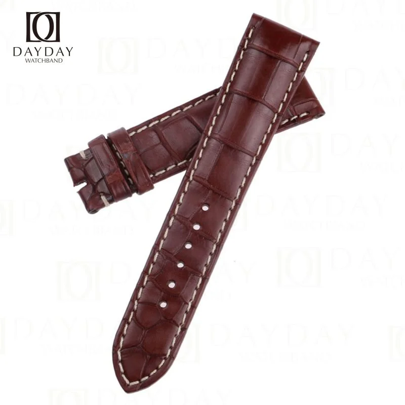 Handmade genuine crocodile leather brown Corum admirals cup Bridge watch straps replacement 22mm 24mm for sale