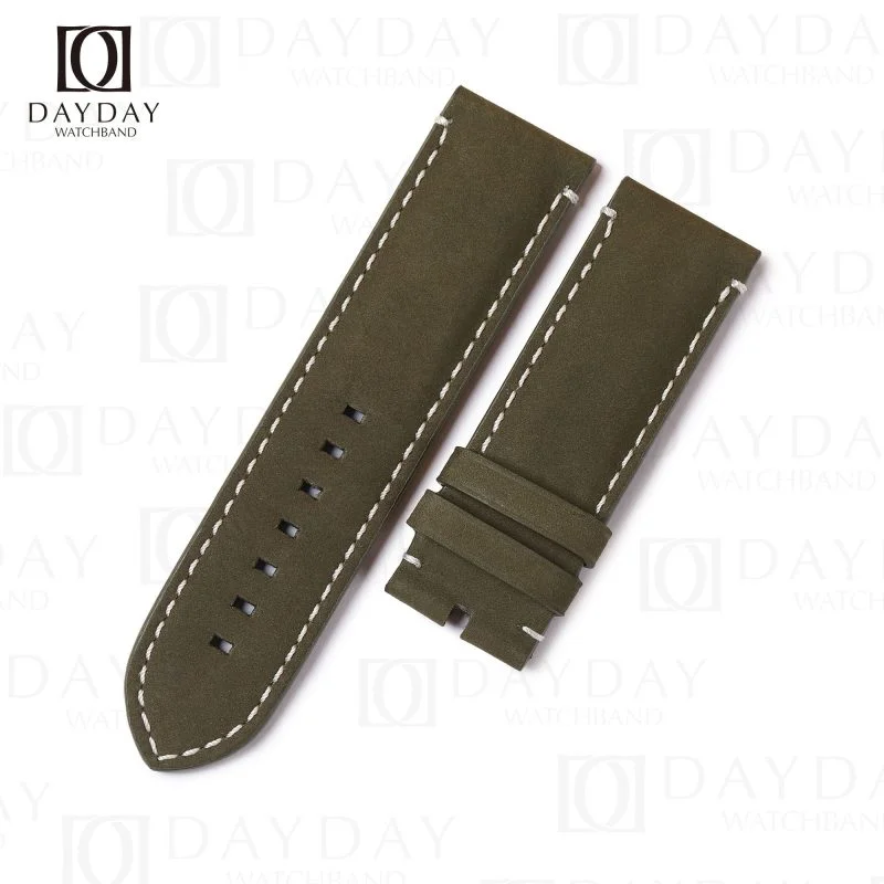 Buy Handmade real smooth green Suede leather watch band alternative Tudor Heritage Black Bay Bronze 58 36 41 watch strap replacement for sale (2)