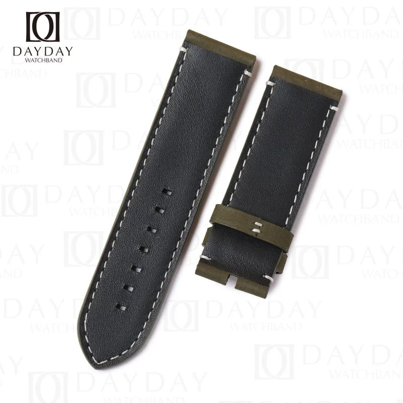 Buy Handmade real smooth green Suede leather watch band alternative for Tudor Heritage Black Bay Bronze 58 36 41 watch strap replacement for sale