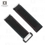 Handmade white custom canvas velcro Curved end leather watch band replacement for sale fit for Rolex Daytona