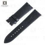 High-end handmade Black Round-scale genuine crocodile leather Blancpain watch strap replacement for sale
