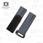 High quality Dark Grey custom canvas rubber velcro flat end leather watch strap replacement for sale fit for Rolex Omega IWC
