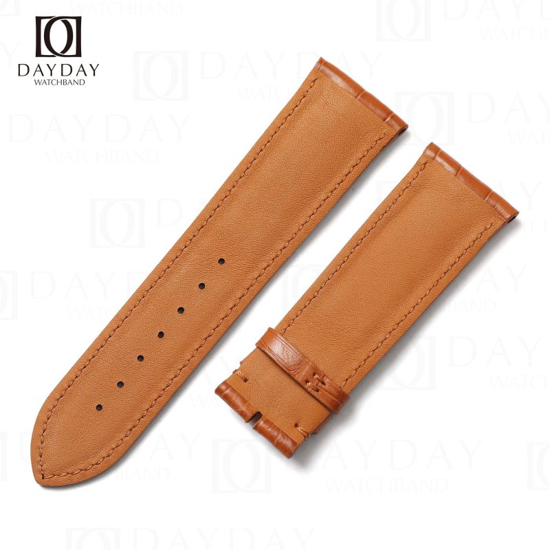 High quality brown custom best croco leather watch band replacement aftermarket for Parmigiani Fleurier watches