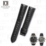 High quality custom Black Round scale alligator leather Glashutte Senator strap Handmade watch bands for sale (1)