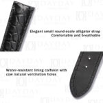 High quality custom Black Round scale alligator leather Glashutte Senator strap Handmade watch bands for sale (2)