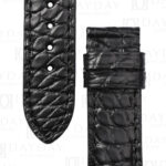 High quality custom Black Round scale alligator leather Glashutte Senator strap Handmade watch bands for sale (3)