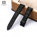 High quality custom black alligator leather watch band replacement aftermarket for Piaget Polo, Polo S watches