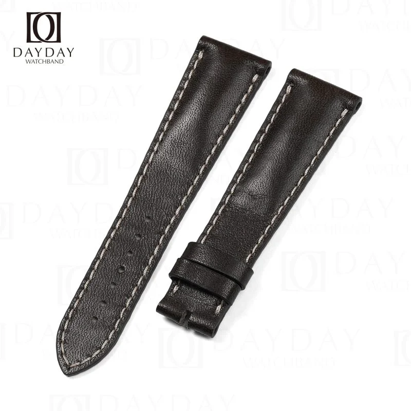 High quality custom black calf leather watch bands strap replacement for Patek Philippe Complications World Time 5230P aftermarket