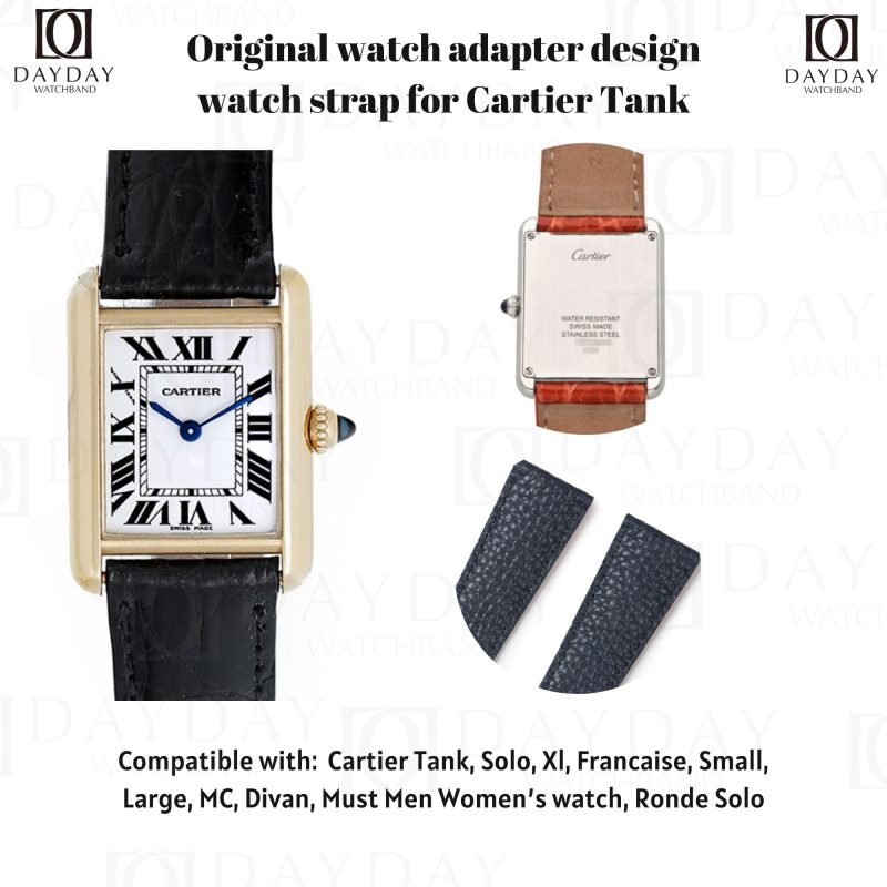 High quality leather watch band strap replacement for Cartier Tank all models aftermarket