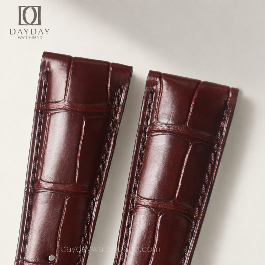 Custom Alligator Leather Strap for Baume & Mercier (Multiple Colors) 2 Leather strap for Baume and Mercier, handcrafted from genuine alligator belly