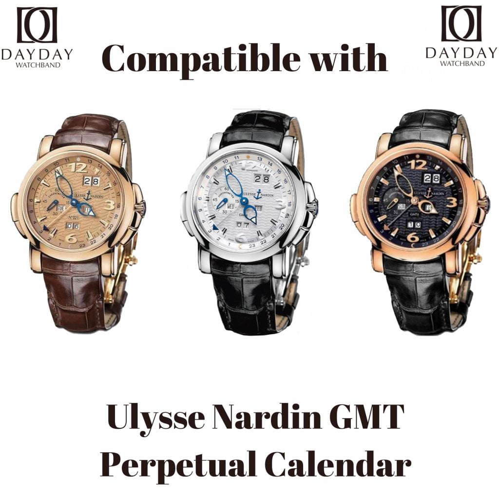 Lug size 21mm watch bands for Ulysse Nardin GMT Perpetual Calendar replacement straps