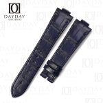 Personalized Dark Blue top quality crocodile leather Ulysse Nardin Marine watch strap and belt 23mm aftermarket