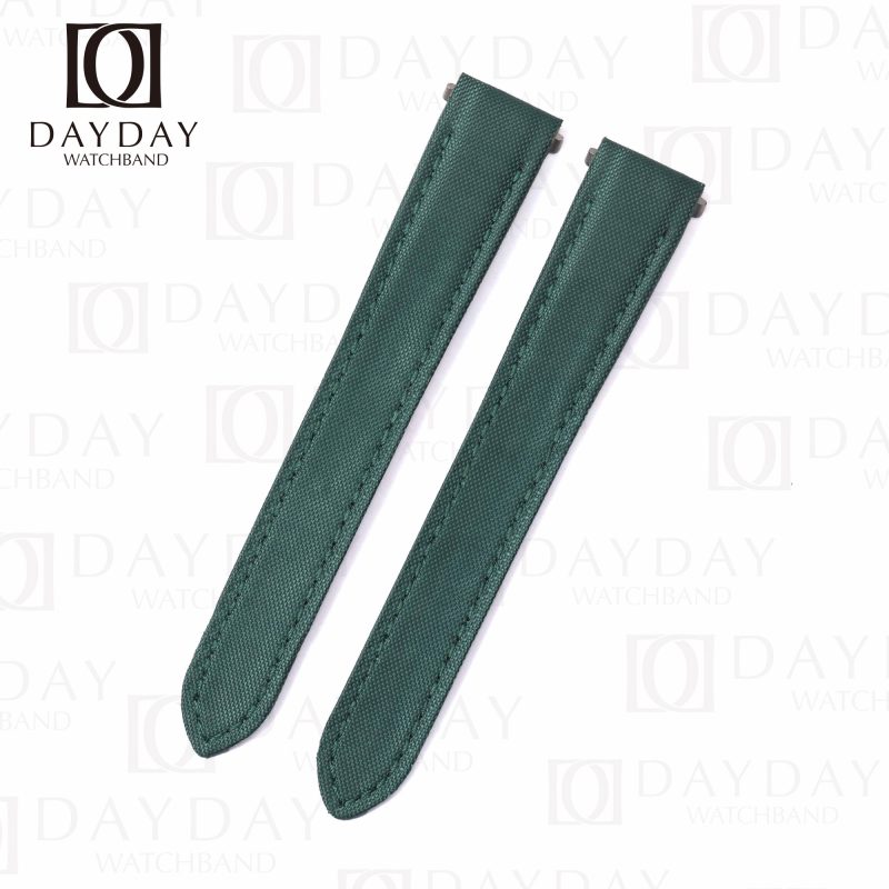 Personalized Green Nylon Cartier Santos quickswitch bracelet replacement for Santos de Cartier Small, Medium, Large for sale