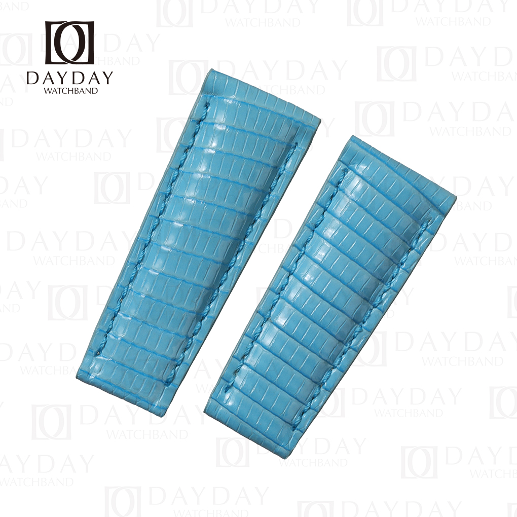 Custom Lizard leather strap for Rolex Daytona watch (Multi colors) 12 Personalized Sky blue elegant lizard leather watch strap replacement for sale price for Rolex Daytona 20mm men womens watch