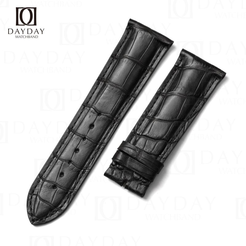 Personalized bespoke black High end crocodile leather watch straps replacement for Parmigiani Fleurier watches