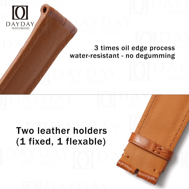 Personalized bespoke brown High end crocodile leather watch straps replacement for Parmigiani Fleurier watches (2)