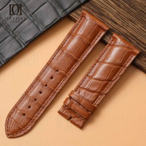 Personalized bespoke brown High end crocodile leather watch straps replacement for Parmigiani Fleurier watches