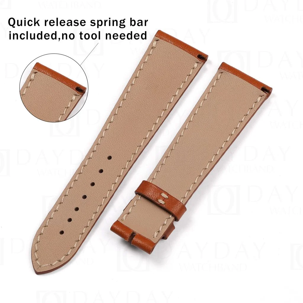 Personalized bespoke brown calf leather watch bracelet replacement for Patek Philippe 5230P at discount price