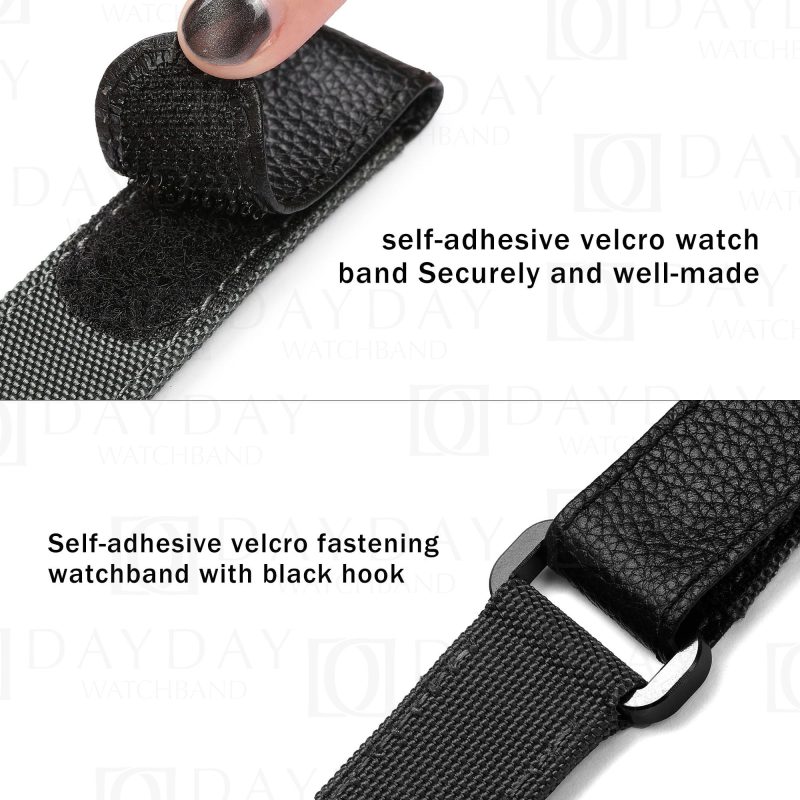 Personalized black Canvas leather fabric quickswitch Cartier Santos watch bracelet replacement for sale aftermarket
