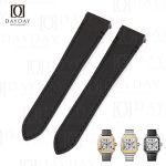Personalized black Nylon Cartier Santos quickswitch bracelet replacement for Santos de Cartier Small, Medium, Large for sale