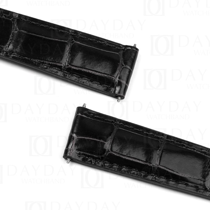 Personalized black best crocodile leather watch band replacement fit for Cartier Tortue Monopoussoir aftermarket