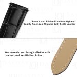 Personalized black best crocodile leather watch bands replacement fit for Cartier Tortue Monopoussoir aftermarket