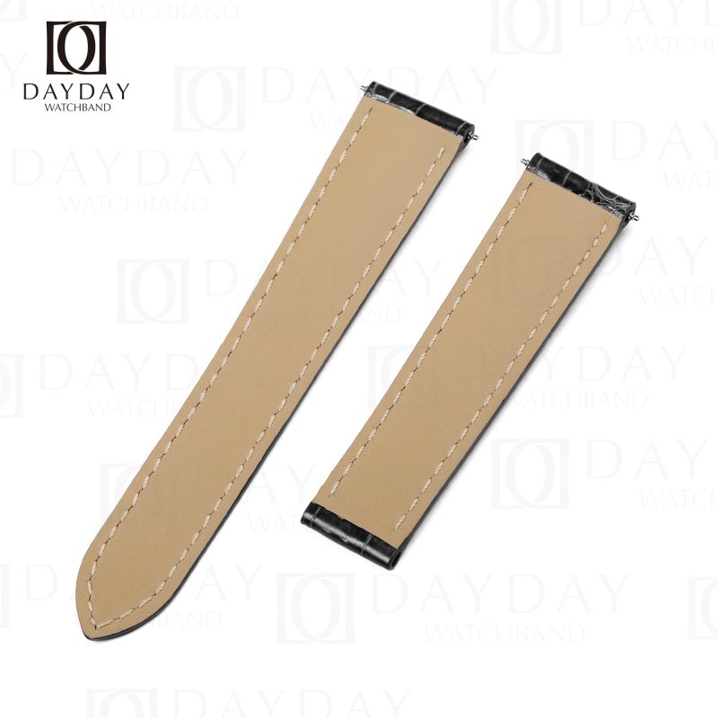 Personalized black best crocodile leather watch bands replacement fit for Cartier Tortue Monopoussoir aftermarket (2)