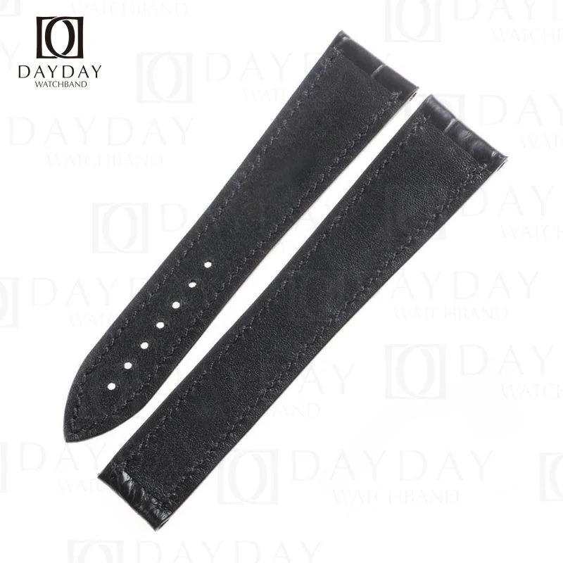 Personalized black croco leather Blancpain watch strap replacement for Blancpain Platinum, Leman for sale