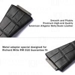 Personalized black crocodile leather watch belt for sale fit for Richard Mille RM016 Watch Automatic Extra Flat (2)