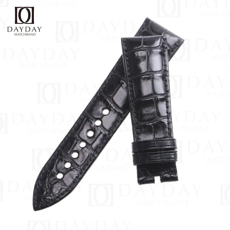 Personalized black great croco leather Blancpain 50 Fathoms watch strap replacement for sale at low price (2)