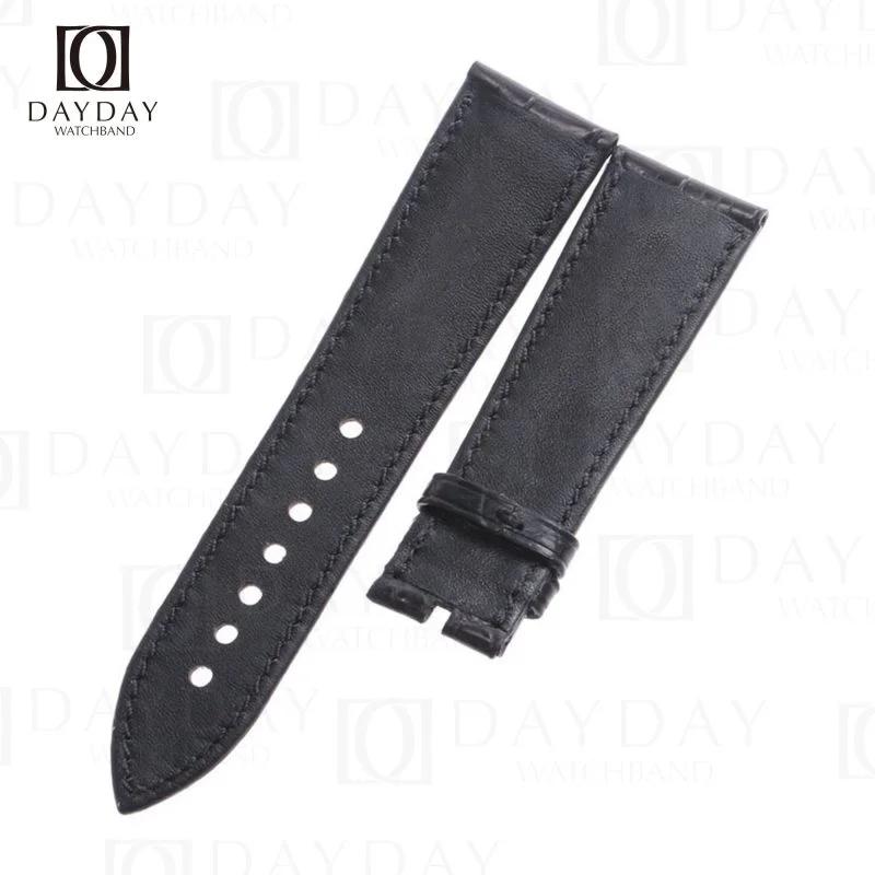 Personalized black great croco leather Blancpain 50 Fathoms watch strap replacement for sale at low price